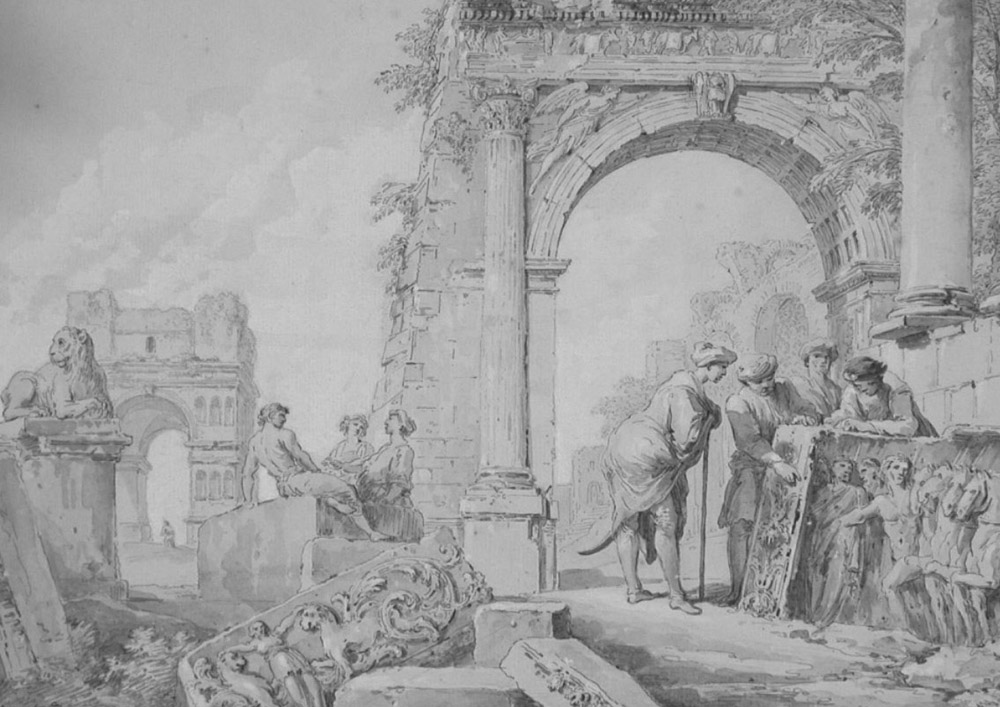 Louis-François Cassas, Arc de Titus et Temple de Janus